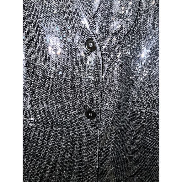 Michael Jackson Bille Jean Type BLAZER Sz Small Calvin Klein Black Sequin Jacket - Picture 5 of 9